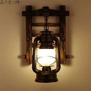 复古马灯过道走廊楼梯中式竹艺灯loft漫咖啡厅酒吧网伽煤油墙壁灯