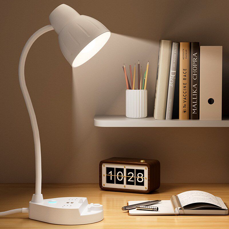 台灯插座一体式LED螺口E27灯泡可拆卸家用卧室床头灯多功能小夜灯