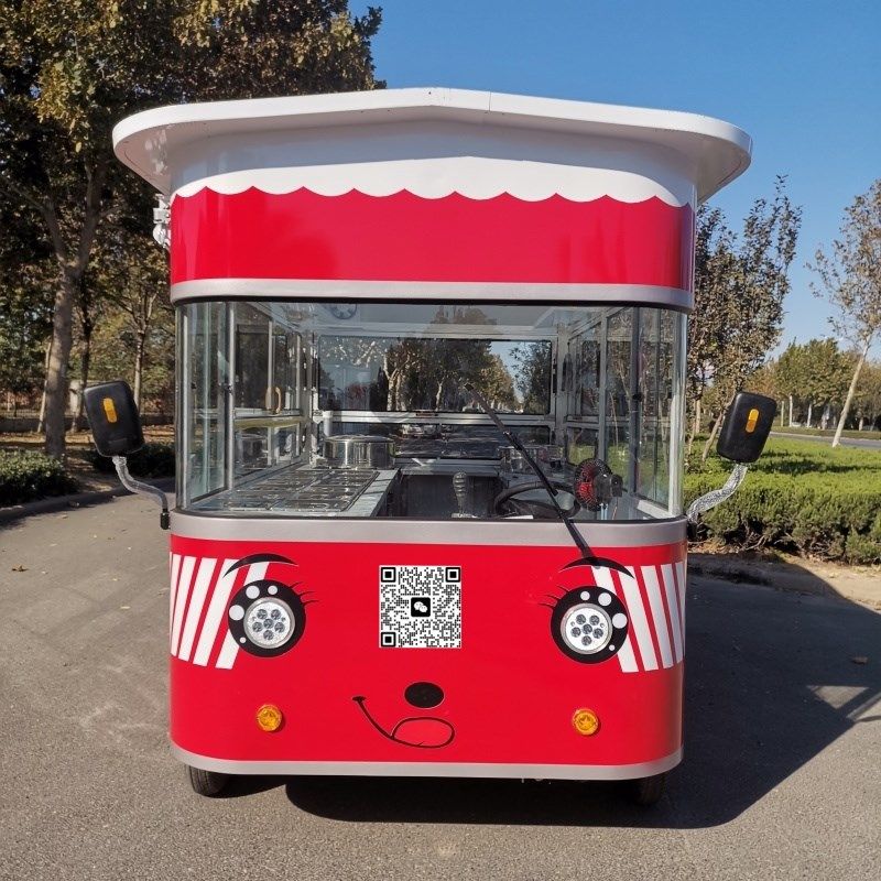 小吃车多功能餐车四轮摆摊车早餐车快餐车移动餐车理发车炸串餐车