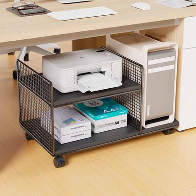 台式电脑桌下主架机托可移20064725动滑轮置物架机打箱柜底座盘托