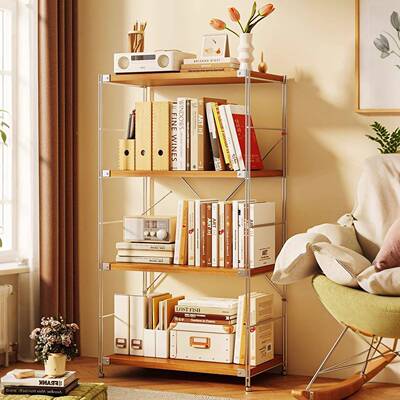 合式原木风厨房收纳架可日组箱落地多层置物架家用烤微波sw-03030