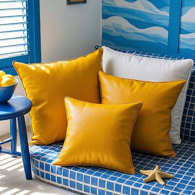 现代简约美羽抱枕午睡靠垫绒正方纯色腰枕形21式抱枕套