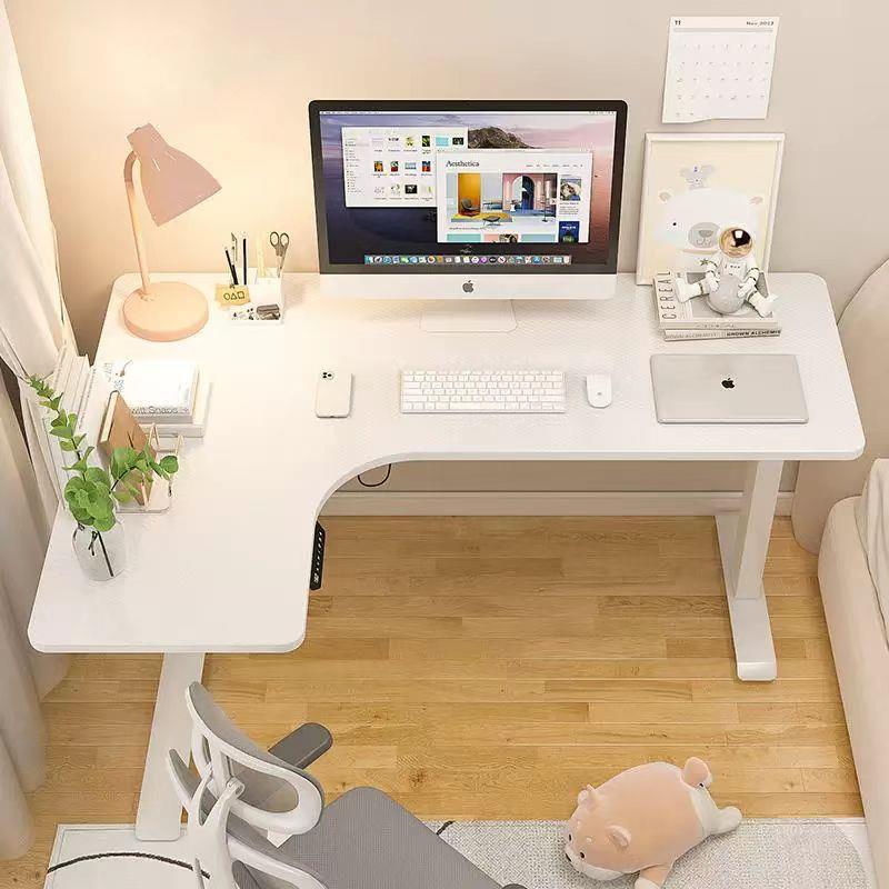 电电动升降桌实木家用办转公角桌学习书桌L型工470作台拐角升降脑