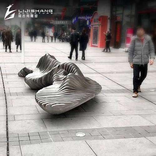 大型商场景观凳艺术片不外锈钢座坐椅休闲坐凳户63广场公切园休息