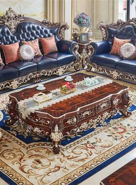 2025新款欧式华实木茶几酸枝红色豪茶烤漆奢华墅雕花别几RRL客厅
