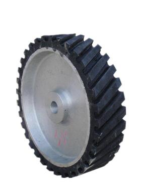 砂带机橡轮砂带轮传轮抛光轮动抛WIQ机铝芯胶橡胶轮打光磨轮斜纹