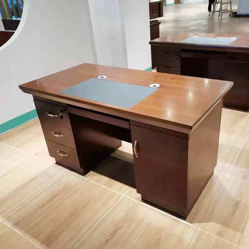 厂家贴木油漆大班台办公具老家板桌公桌现皮代办公桌中式总裁办桌