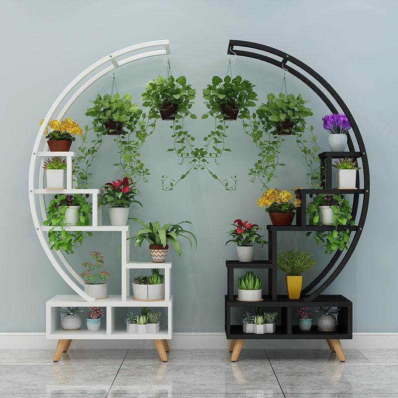 圆客形花架子厅装饰铁花盆架花架室内阳台多45家用层艺