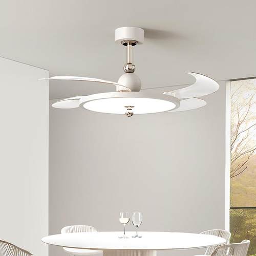 油全光谱护灯眼风扇2055825新款家用餐厅灯卧室隐形奶吊扇一体灯