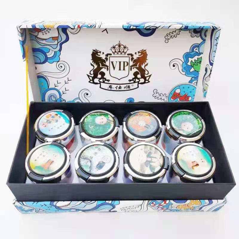 车载烟灰缸多功能 汽车烟灰缸创意个性有盖夜光带LED灯陶瓷内胆