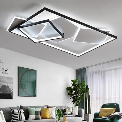 W-82215黑白客灰202新款现代简约大气吸顶大灯年轻奢大厅灯具极简