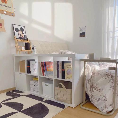 八物格柜床边隔断柜围书架置物架落地G669A书柜收纳格子柜子半包