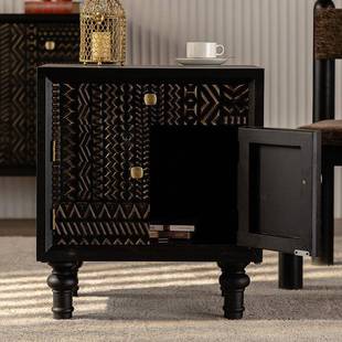 中古风厅实木床柜复古做旧小户型卧室收纳物2401H347柜头客储沙发