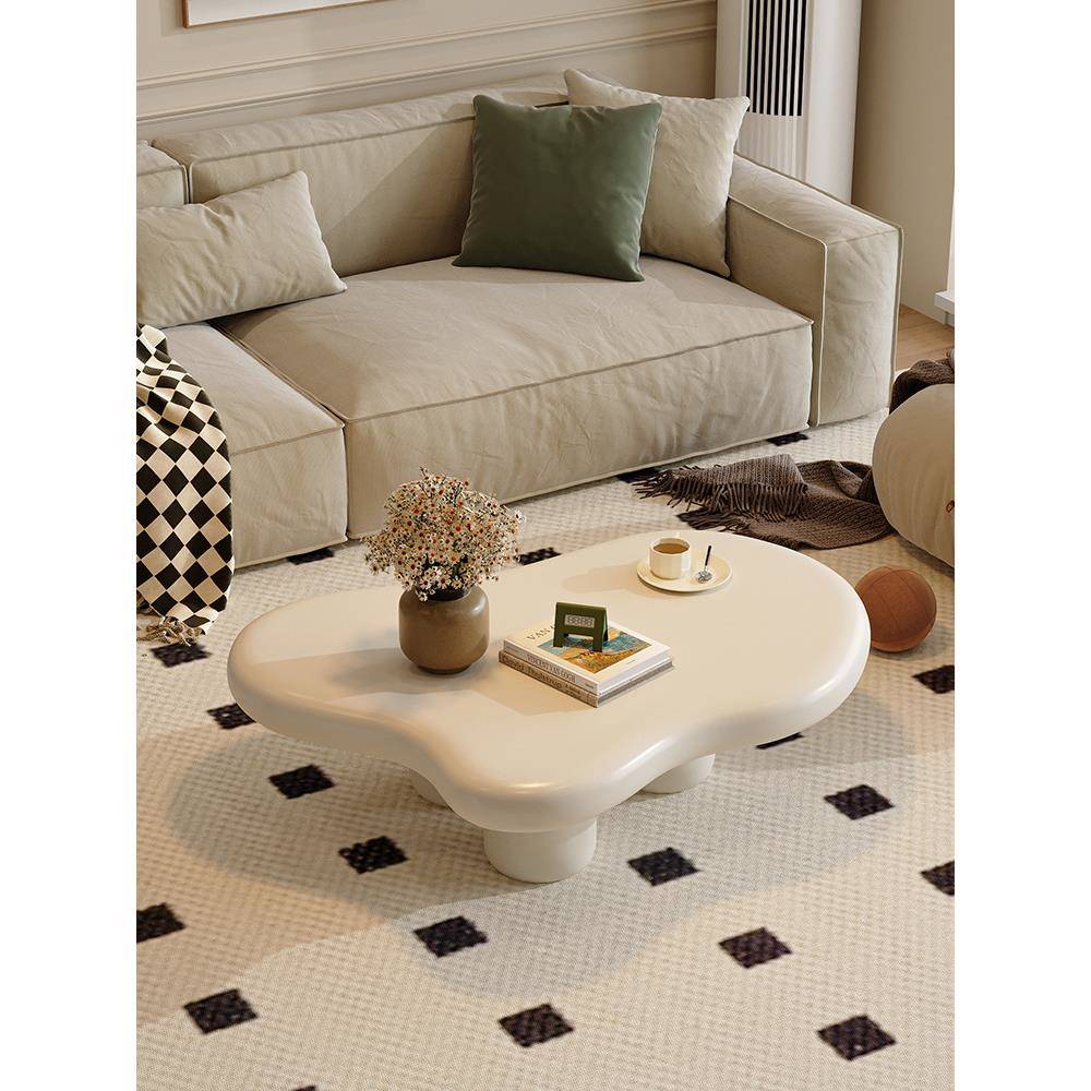 奶厅油风朵茶几客家用MJD新款简约现代云轻小户型极简茶奢台茶桌