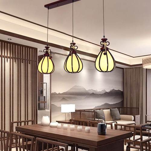 中式单头三头餐厅仿古小吊灯灯笼梯楼酒吧台走道廊过87687国风中