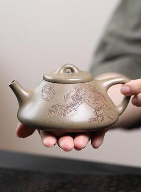 宜兴壶手工茶砂壶中式紫泡茶壶龙龟青段子冶具石瓢壶102150子茶厂