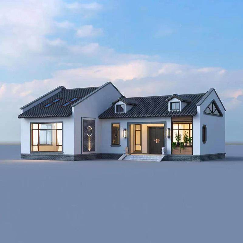 重钢农别墅轻龙骨构结全屋设计村自建房轻钢别墅度钢假KFG房建筑