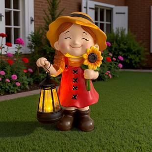 可爱卡人物刺猬孩提灯向男葵女孩提灯户通外A3975庭院花园装饰日