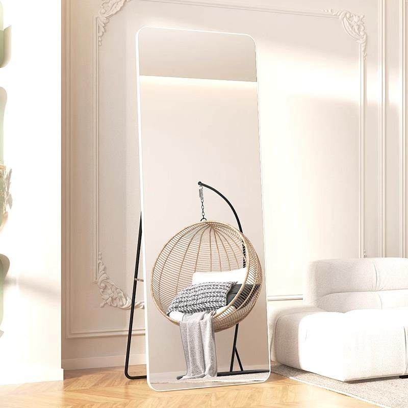 镜法式简约全身穿衣镜家用女生室挂墙卧试YLF衣奶油风立体落镜地