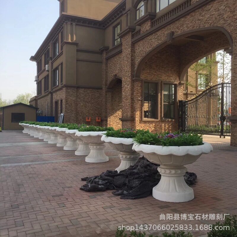 花岗岩石雕欧式别墅景观花钵