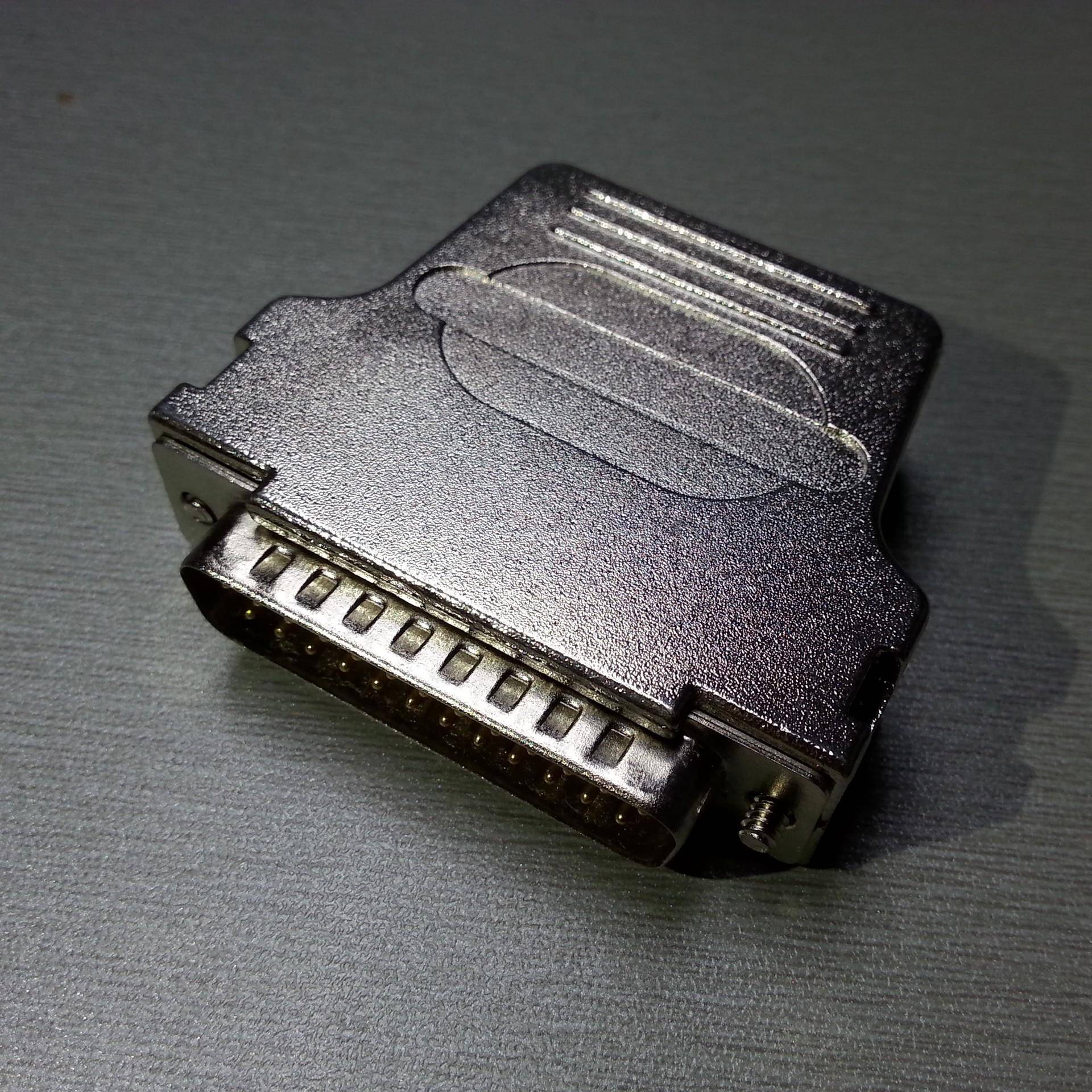 仿哈丁45度出线带线夹 DB25PIN金属壳 7W2配套铁壳 HDB44装配壳