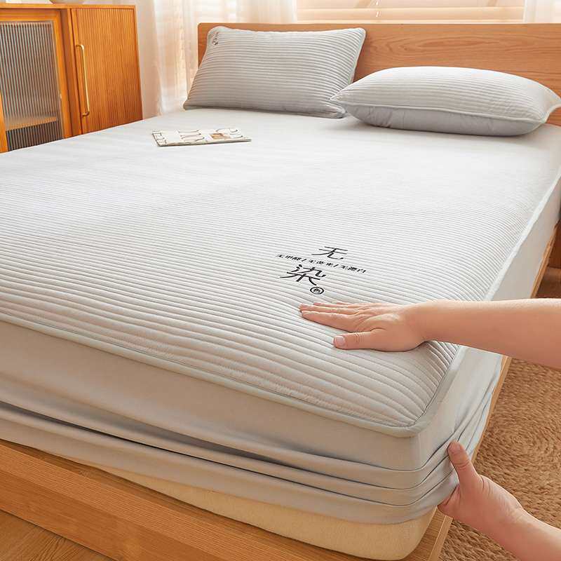 现代简约款加高式夹棉床笠单件加厚席梦思床垫保护罩可水洗涤棉sj