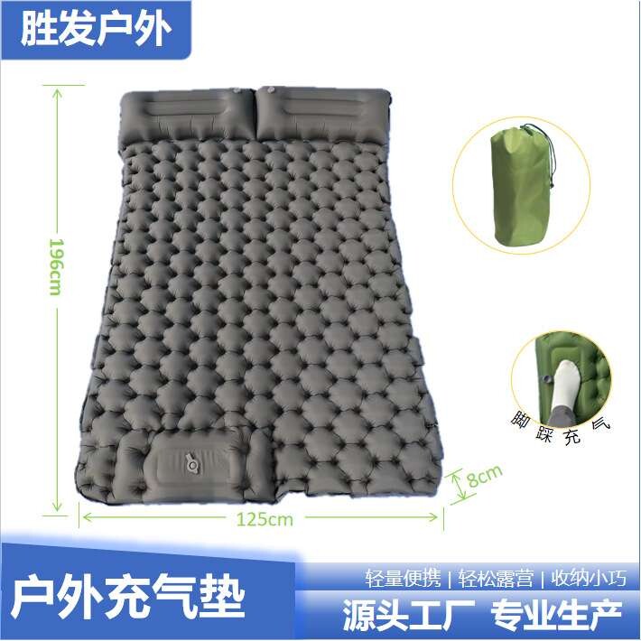 户外充气垫脚踩轻便携带露营床垫午休睡垫车载轻量便携