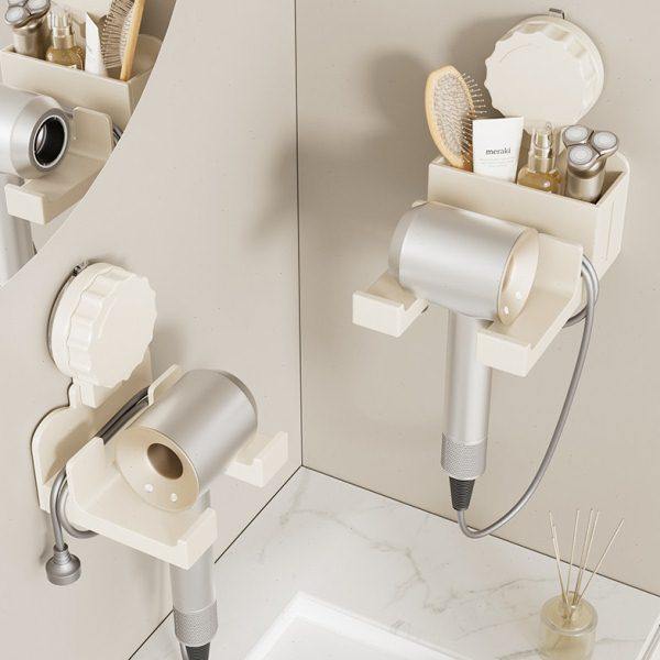 吸盘吹风机支架置物架奶油风免打孔卫生间奶白色放电风筒收纳挂架,家庭/个人清洁工具,吹风机置物架,淘宝优惠券,粉丝福利购,淘宝优惠卷