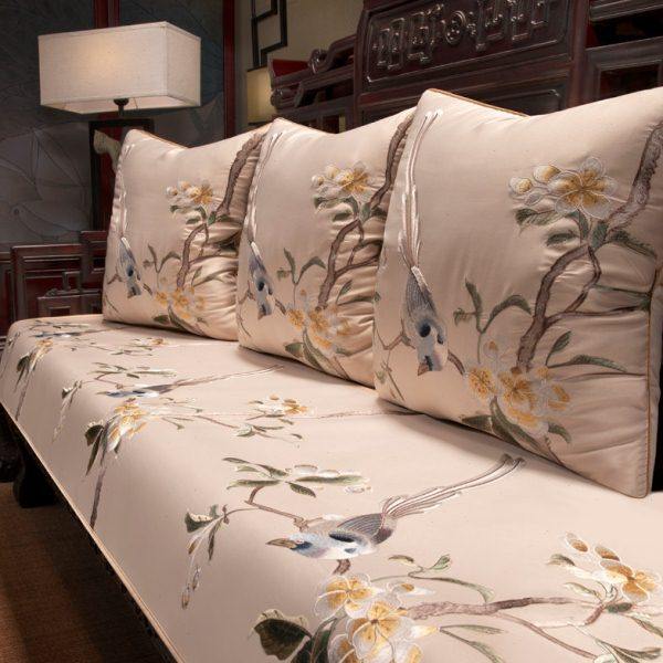 红木沙发巾实木家具坐垫防滑盖布巾新中式四季通用全包盖布可定制