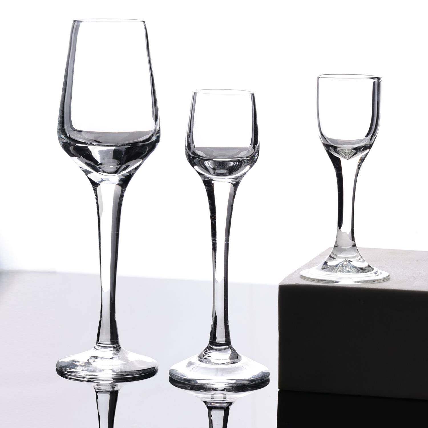 高脚白酒杯家用高颜值小酒杯一口杯35ml品酒杯白酒闻香杯烈酒杯