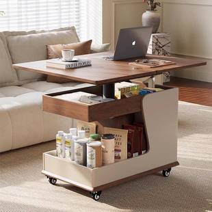 客厅家用沙发边几柜可升降折叠移动推车小户型阳台茶几桌2025新款