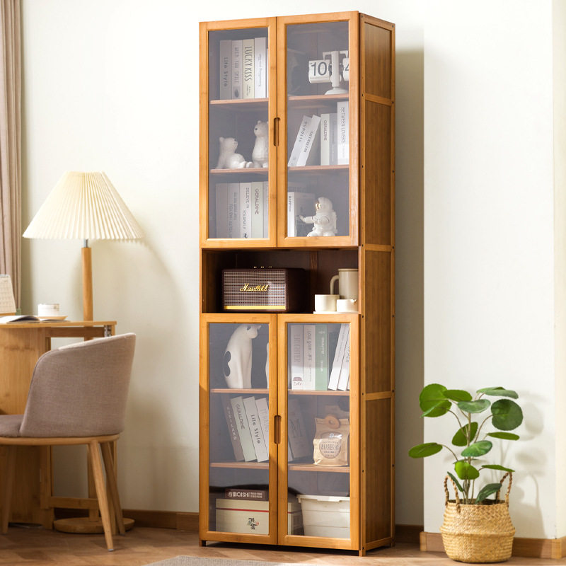 书架落地书柜子桌面上儿童窄缝隙置物架收纳小型办公简易实木客厅