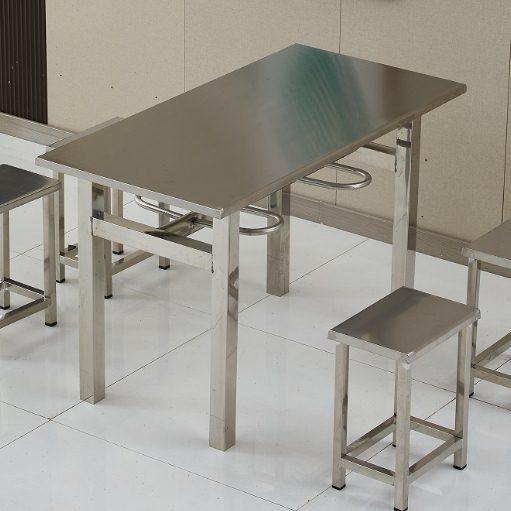 公司食堂餐桌学校学生餐厅工厂员工挂凳不锈钢分体餐桌椅4人组合,住宅家具,不锈钢/PVC餐桌,淘宝优惠券,粉丝福利购,淘宝优惠卷