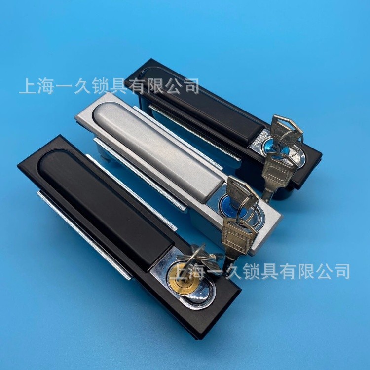 全锌合金MS818 黑色方形锁 电柜箱锁 设备平面锁 电柜门锁