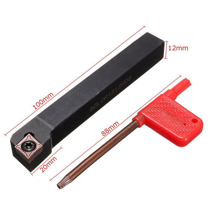 SCLCR1212H09刀柄车刀，带10个CCMT09T304-PM刀片CNC车刀100mm