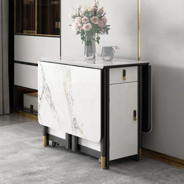 餐桌家用小户型实木吃饭桌子轻奢岩板餐桌椅组合现代简约折叠饭桌,住宅家具,岩板餐桌,淘宝优惠券,粉丝福利购,淘宝优惠卷