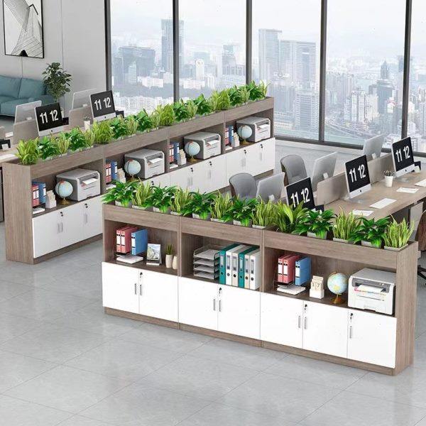 现代办公室隔断柜双面花槽柜木质文件柜组合储物柜办公桌侧边柜子,商业/办公家具,花槽柜,淘宝优惠券,粉丝福利购,淘宝优惠卷