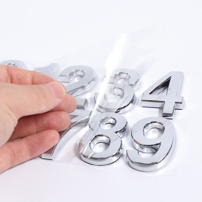 通用汽车3D立体面字母数字ABS塑料镀铬车标宾馆门牌号垃圾桶标签