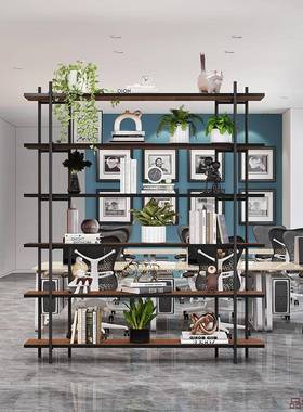 网书架一体靠墙收纳架茶具落物地办公室隔物71102断阳台架子置红