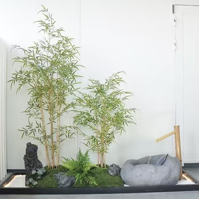 仿真竹子单支小竹叶室内隔断造景