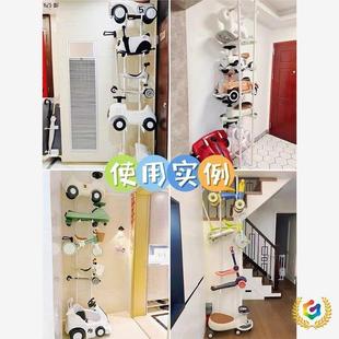 ?门后Fh(x}^l#免打车孔儿童车置宝物架厅客多层滑板自行宝壁挂式