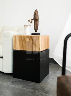 纯实木边17017几现民代简约客厅家用小型客厅日式茶几木原木户宿墩