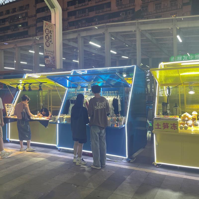 网红夜市集市移动铁展架