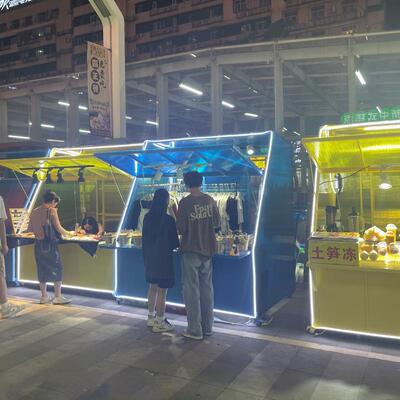 网红夜市集市移动铁展架