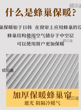 冬季防寒风折叠蜂挡巢帘全遮光内55125保暖推拉隐形窗帘嵌式无日