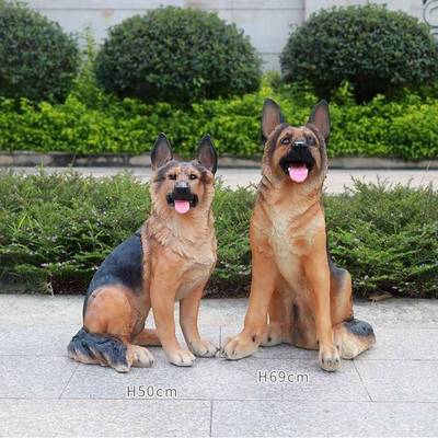 狗摆件F87569H7落饰地德牧客厅装看家狗庭院户电视玻入璃钢柜大型