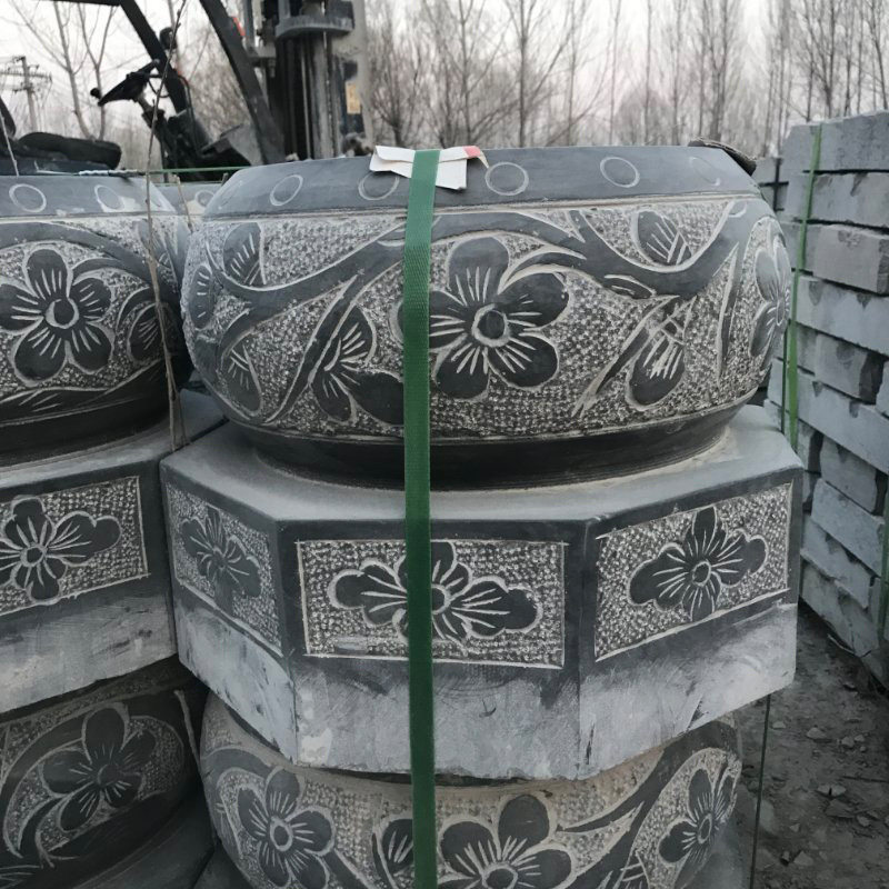 青石做旧仿古庭院柱顶石雕摆件