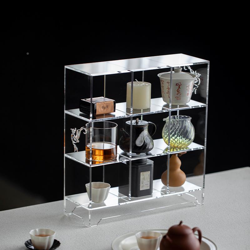 克亚力茶具茶壶多宝阁展零售活动示置物桌面收纳无背板格子架架架