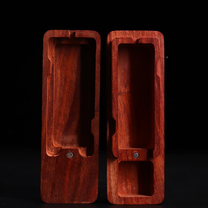 非洲小实木紫檀ZXC-181血檀印章盒叶木盒收纳实木质便携式木制雕