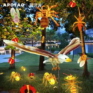 发光动物灯蝴蝶瓢虫蚂蚁景区广场公园景观草坪灯光节户外亮化工程